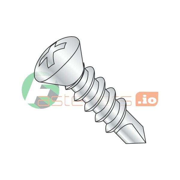 Newport Fasteners Self-Drilling Screw, #8 x 1-3/4 in, Zinc Plated Steel Oval Head Phillips Drive, 4000 PK 723472 - main
